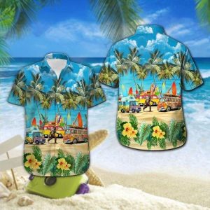 Bigfoot Hawaiian Shirt Bigfoot Beach Vacation Palm Tree Hawaii KLA Shirt