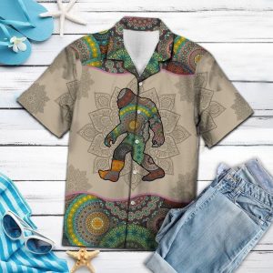 Bigfoot Hawaiian Shirt Bigfoot Mandala Grey Hawaii KLA Shirt