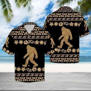 Bigfoot Hawaiian Shirt Bigfoot Tribal Pattern Hawaii KLA Shirt