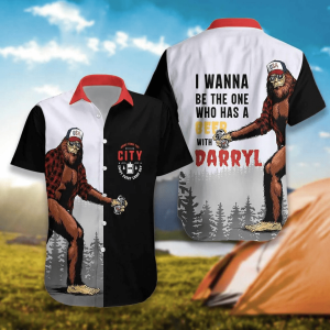 Bigfoot I Wanna Be The One Who Has A Beer With Darry Hawaiian Shirt For