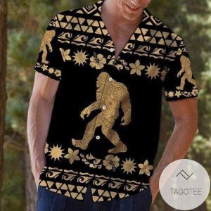 Bigfoot Immerse in Tribal Art on a Charming Hawaiian Shirt