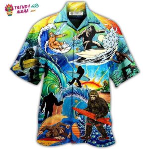 Bigfoot Loves Cool Surfing Hawaiian Shirt – Trendy KLA