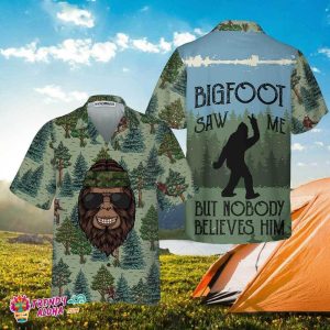 Bigfoot Saw Me Camping Hawaiian Shirt, Funny Camping Shirt For Men And Women