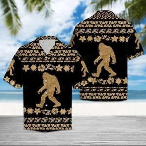 Bigfoot Trendy Hawaiian Shirt Bigfoot Tribal Pattern Hawaii KLA Shirt