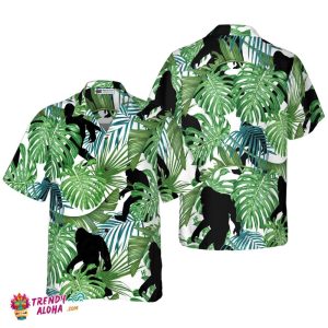 Bigfoot Tropical Seamless Pattern Hawaiian Shirt