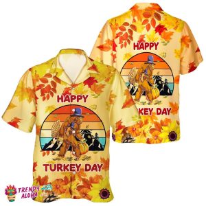 Bigfoot Turkey Fan Fall Season Unisex Hawaiian Thanksgiving Shirt