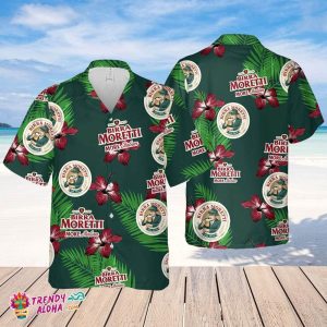 Birra Moretti Hawaiian Hibiscus Flower Pattern,Tropical Beach Shirt, Hawaiian Flower Shirt, Hawaiian Beer Shirt