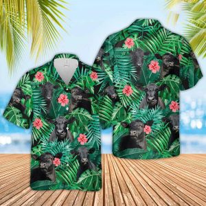 Black Angus 2 Cow Trendy Hawaiian Shirt, Farmer Trendy Hawaiian Shirts, Summer Tropical Shirts, Gift For Him, Funny Trendy Hawaiian Shirts