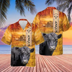 Black Angus Cattle Breed All Printed 3D Trendy Hawaiian Shirt, Cow Trendy Hawaiian Shirt, Summer Gifts For Men And Women