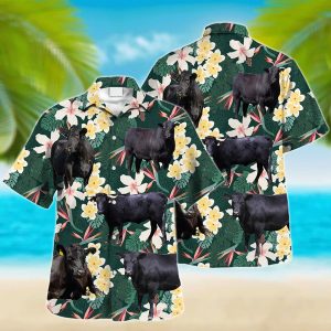Black Angus Cow Trendy Hawaiian Shirt, Farm Lover Hawaii Shirt, Cow Lovers, Shirt For Men, Tropical Shirts, Gift For Him