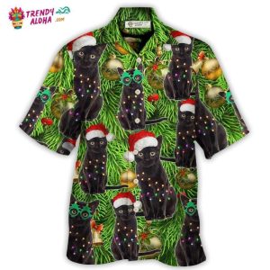 Black Cat Christmas Merry Xmas Hawaiian Shirt – Trendy KLA