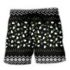 Black Cat Wreck The Tree And Blame The Doggie Merry Christmas La La Trendy KLA Hawaiian Beach Shorts