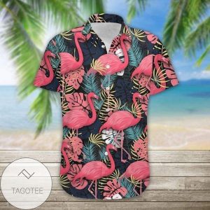 Blissful Flamingo Pink Theme Playfully Showcased on Hawaiian Shirt