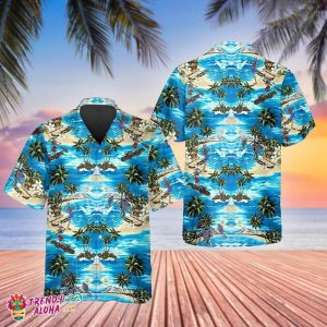 Blue Coastal Coconut Skull Summer Beach Bachelor Party KLA Shirt