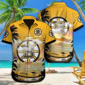 Boston Bruins Adventure Encapsulated in Hawaiian Tee