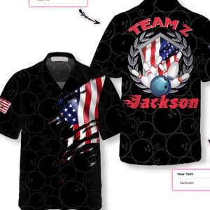 Bowling Team American Flag Personalized Trendy Hawaiian Shirt, Group Hawaii Shirt Summer Gifts, Gifts For Bachelor Party, Best Gifts For Men.