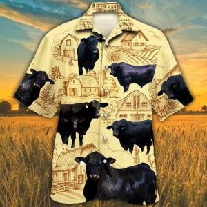 Brahman Angus Hawaii Shirt Cattle Lovers Trendy Hawaiian Shirt, Cow Trendy Hawaiian Shirt For Summer Gifts