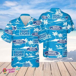 Bud Light Hawaiian Beach Pattern Shirt, Hawaii Beer Shirt, Bud Light Hawaiian Summer Shirt, Bud Light KLA Shirt