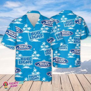 Bud Light Hawaiian Coconut Island Pattern Hawaiian Beer Lover Shirt, Classic Flowers Beer KLA Shirt