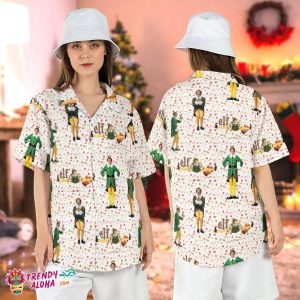 Buddy Elf Funny Christmas Movie Lover Elf Xmas Hawaiian Top