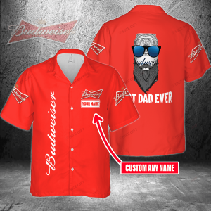 Budweiser Custom Name Best Dad Ever Hawaiian Shirt