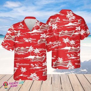 Budweiser Hawaiian Beach Pattern Shirt, Hawaii Beer Shirt, Budweiser Hawaiian Summer Shirt, Budweiser KLA Shirt