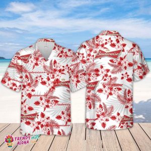 Budweiser Hawaiian Flowers Pattern Shirt, Hawaiian Beer Lover Shirt, Classic Flowers Beer KLA Shirt