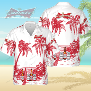 Budweiser Themed Hawaiian Shirt Distinctive Edition