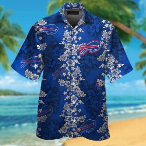 Buffalo Bills Elegant Tropical Short Sleeve Button Up Hawaiian Shirt