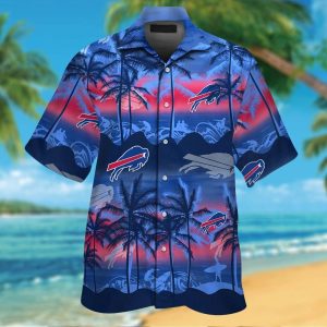Buffalo Bills Short Sleeve Button Up Hawaiian Tropical Shirt Chic