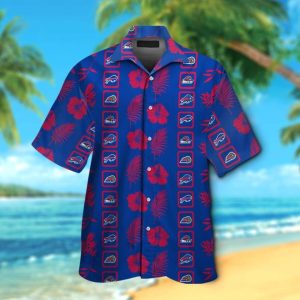 Buffalo Bills Short Sleeve Button Up Hawaiian Tropical Shirt Deluxe