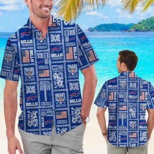Buffalo Bills Summer Commemorative Short Sleeve Button Up Tropical Hawaiian Shirt
