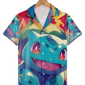Bulbasaur Attack Pokemon Button Up Trending Hawaiian Shirt KLA Anime Shirt