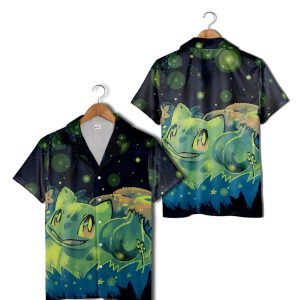 Bulbasaur Glowing Green Aesthetics Pokemon Hawaiian Shirt