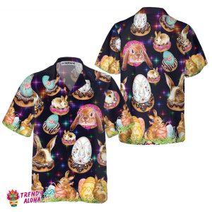 Bunnies In Galaxy Hawaiian Shirt, Easter Bunny Shirt, Funny Easter Shirt & Easter Gift Ideas