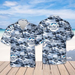 Busch Light Sea Island Pattern Trendy Hawaiian Shirt