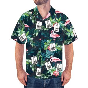 Business Logo Shirts, Men’s Hawaiian Shirt Flamingo Flower