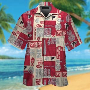 Button Up Atlanta Falcons Short Sleeve Tropical Hawaiian Shirt