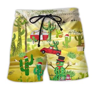 Cactus Christmas Life Is Better With A Cactus Trendy KLA Hawaiian Beach Shorts