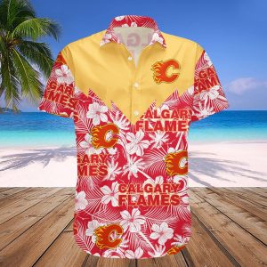 Calgary Flames Hawaii Shirt Tropical Seamless- NHL