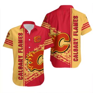 Calgary Flames Hawaiian Shirt Quarter Style – NHL