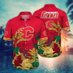 Calgary Flames NHL Hawaiian Shirt Straw Hats KLA Shirt
