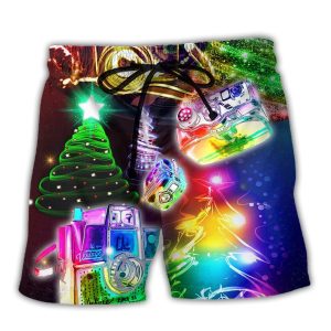 Camera Christmas Merry Everything Happy Always Trendy KLA Hawaiian Beach Shorts