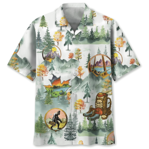 Camping Bigfoot Trendy Hawaiian Shirt