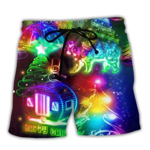 Camping Christmas Merry Everything Happy Always Trendy KLA Hawaiian Beach Shorts