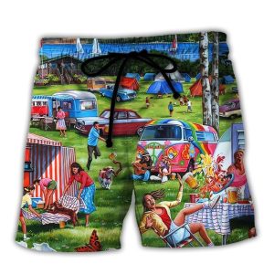 Camping I Light Fires And Make Beer Disappear Trendy KLA Hawaiian Beach Shorts