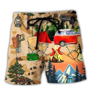 Camping It’s All Fun And Games Until Someone Loses A Weiner Trendy KLA Hawaiian Beach Shorts