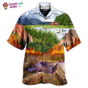 Camping Love Flamingo Landscape Hawaiian Shirt – Trendy KLA