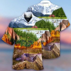 Camping Love Flamingo Landscape – Hawaiian Shirt