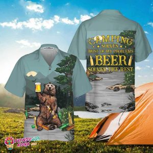 Camping Solves Most Of Problems Hawaiian Shirt, Funny Beer And Camping Shirt For Men And Women